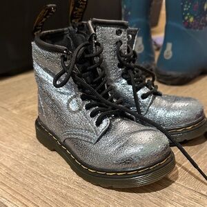 Dr. Martens Kids Silver Boots
